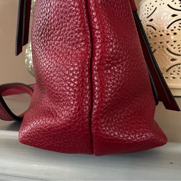 Dana Buchman Merlot Structured Design Adj Strap Vegan Crossbody Bag - Picture 8 of 11